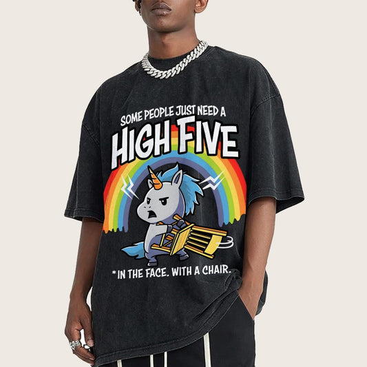 Some People Just Need A High Five Vintage Distressed T-shirt