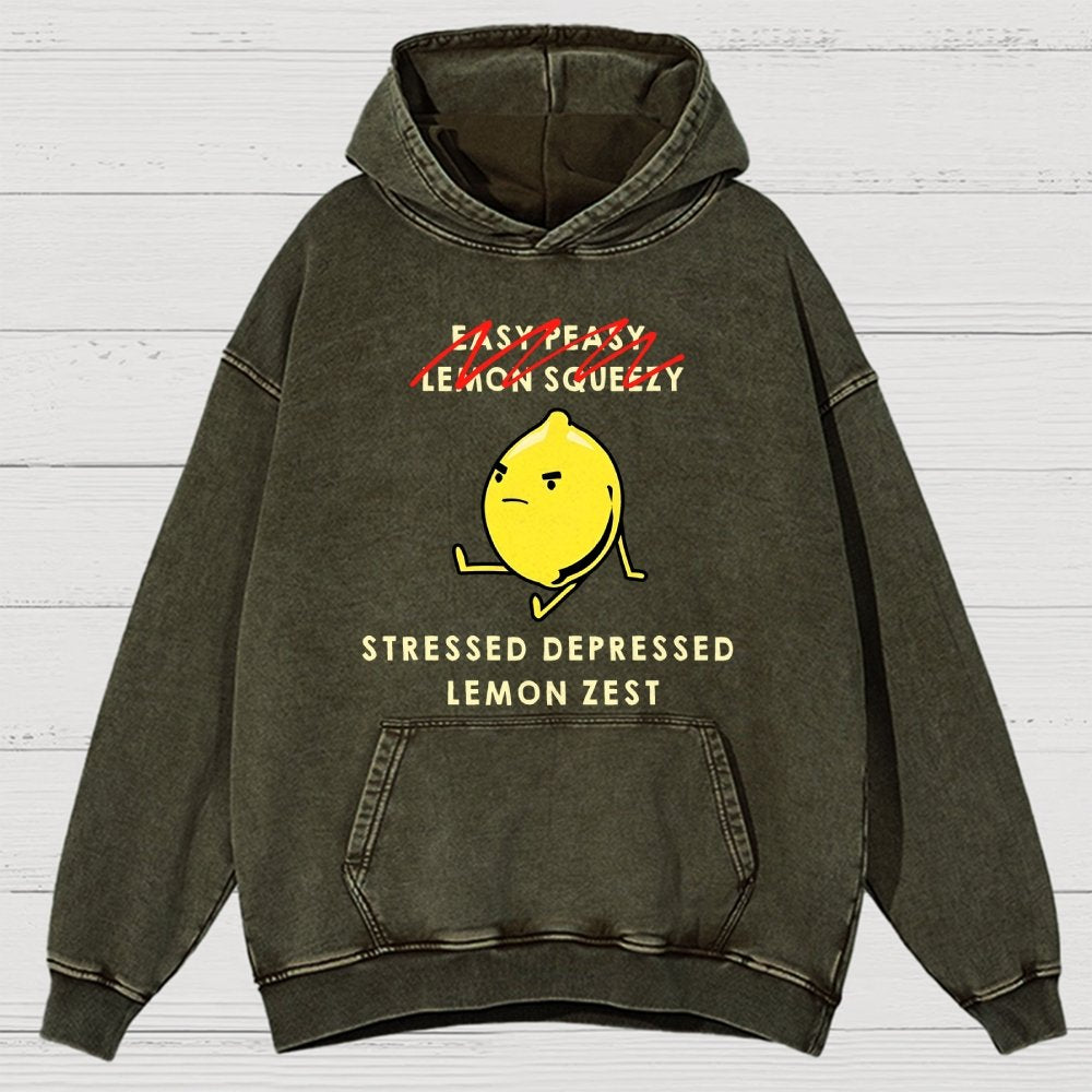 Stressed Depressed Lemon Zest Vintage Distressed Hoodie