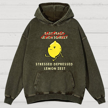 Stressed Depressed Lemon Zest Vintage Distressed Hoodie