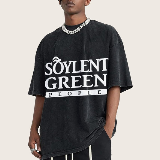 Mystery Green People Vintage Distressed T-shirt
