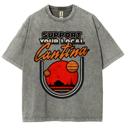 Support Your Local Hangout Vintage Distressed T-shirt