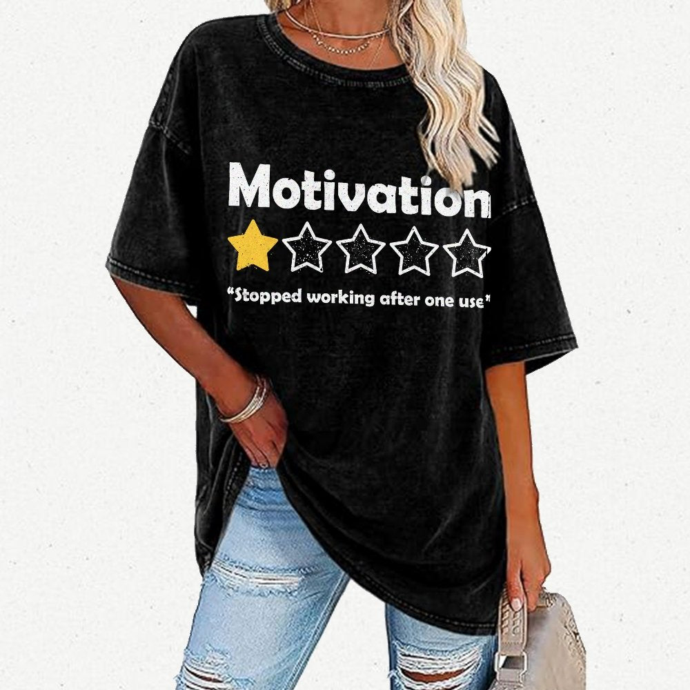 Motivation Review Vintage Distressed T-shirt