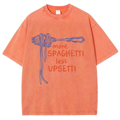 More Spaghetti Less Upsetti  Vintage Distressed T-shirt