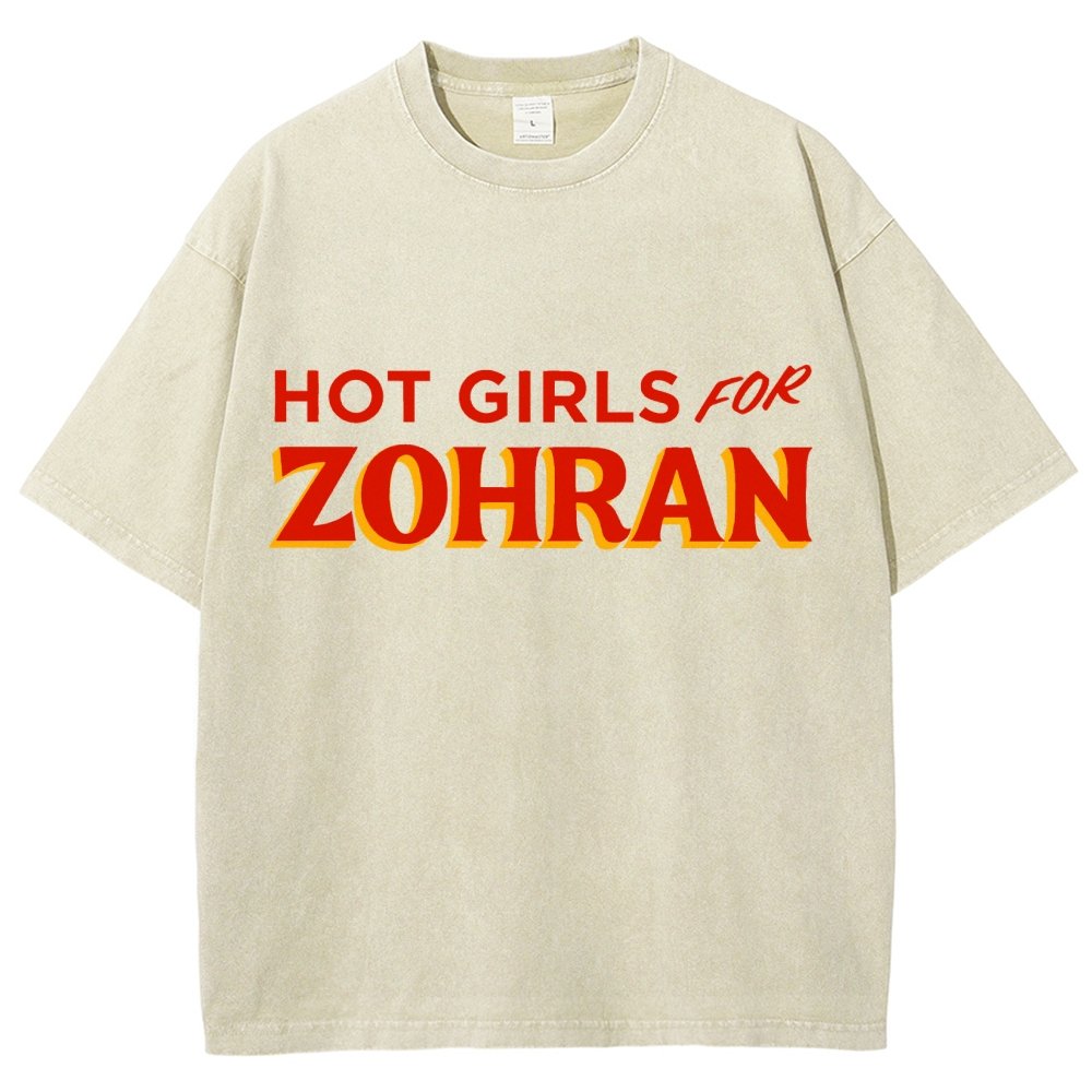 Hot Girls For Zohran Vintage Distressed T-shirt