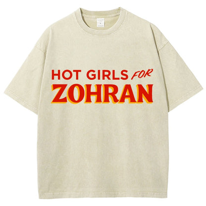 Hot Girls For Zohran Vintage Distressed T-shirt