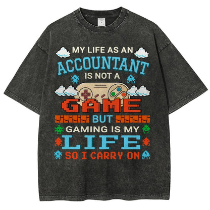 Gamer Accountant Gaming Design Quote Graphic Vintage Distressed T-shirt