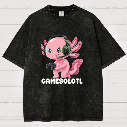 Gamer Axolotl Vintage Distressed T-shirt