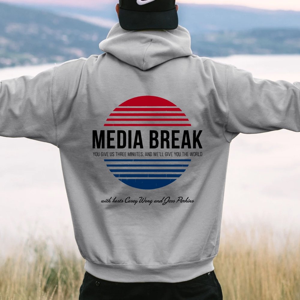 Media Break Printed Back Unisex Cotton Hoodie