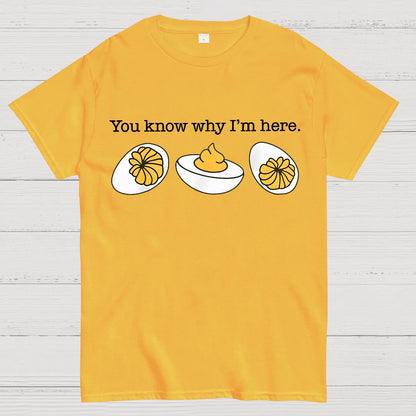 Retro Thanksgiving Dinner You Know Why I'm Here Deviled Egg Geek T-Shirt
