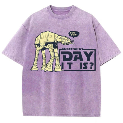 Pew Pew！Guess What Day It Is？ Vintage Distressed T-shirt