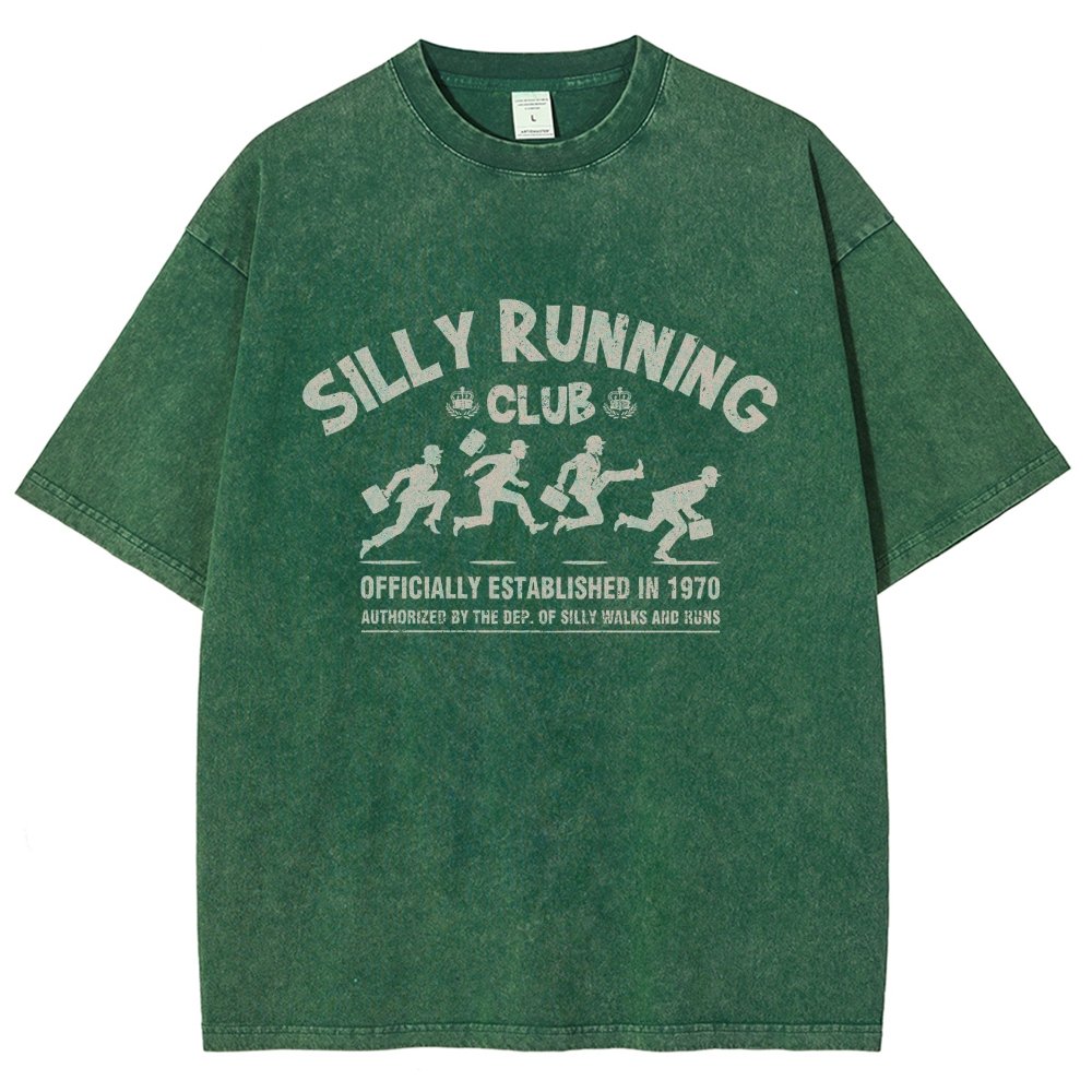 Funny Silly Running Club Vintage Distressed T-shirt