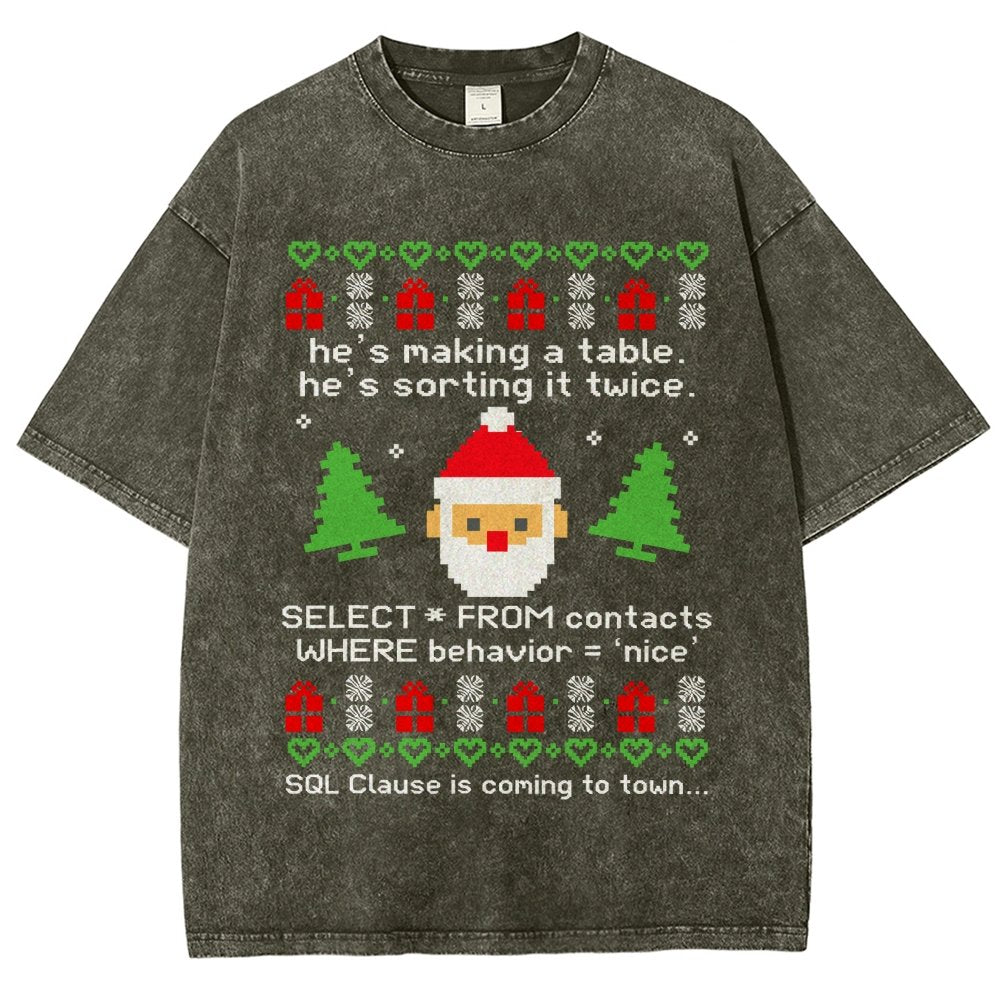 He's Making A Table Christmas Vintage Distressed T-shirt
