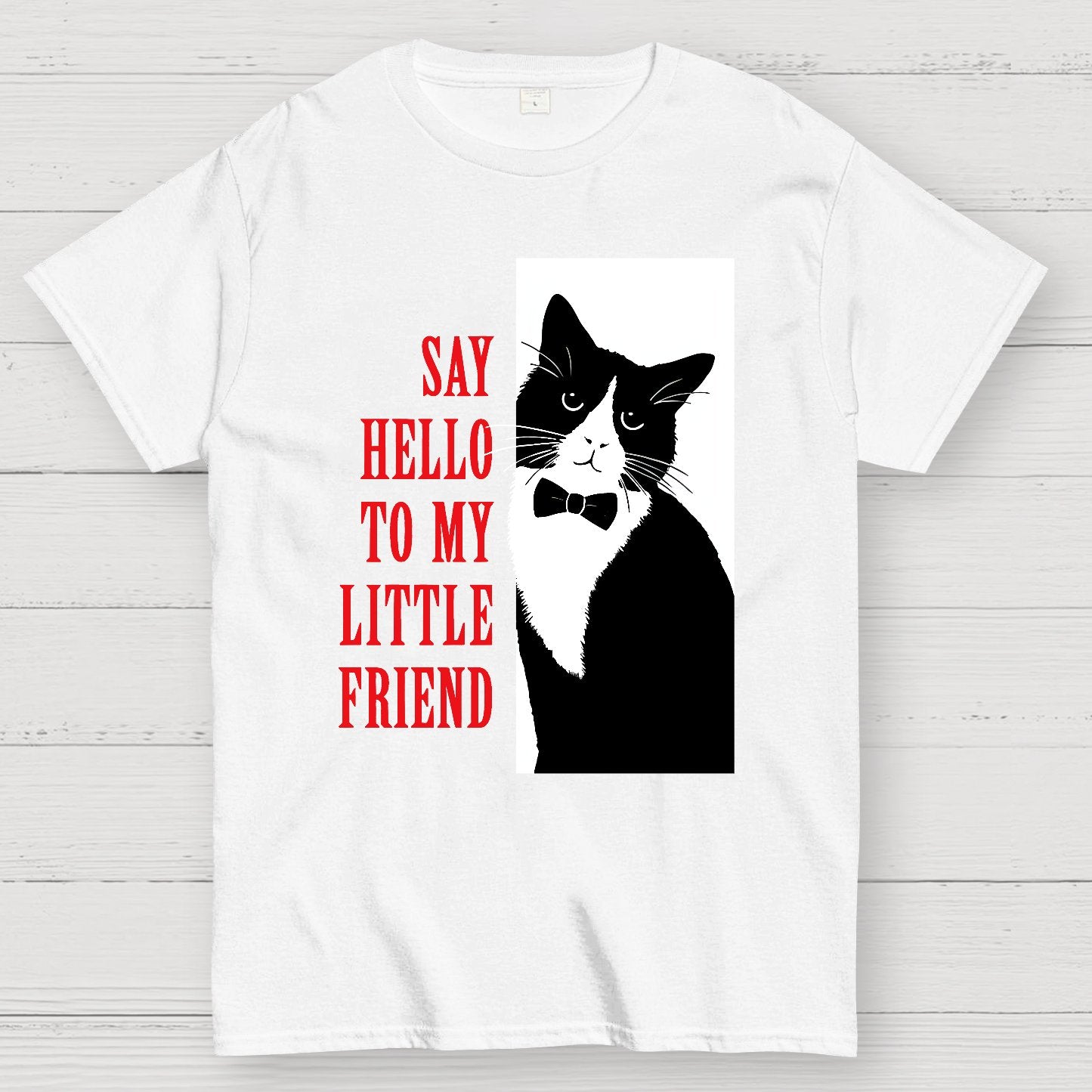 Hello Little Friend funny cat Geek T-Shirt