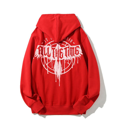 It Can't Rain All The Time Nerd Printed Back Cotton Hoodie