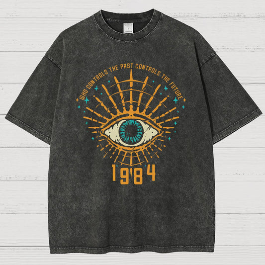 1984 George Orwell Control The Future Vintage Distressed T-shirt