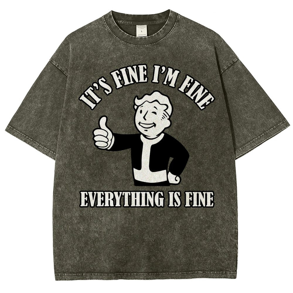 Its Fine Im Fine Everything Is Fine Vintage Distressed T-shirt