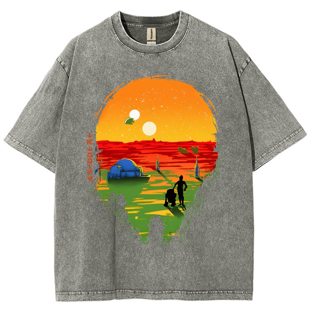 A Mysterious Planet Distant Away II Vintage Distressed T-shirt