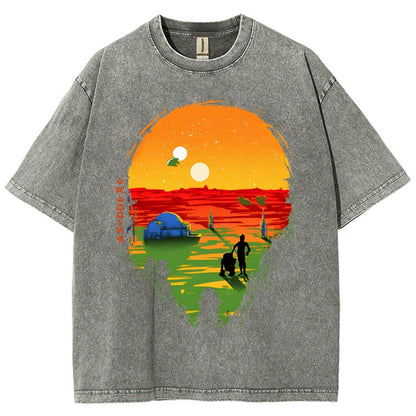 A Mysterious Planet Distant Away II Vintage Distressed T-shirt