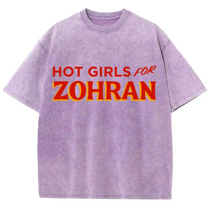 Hot Girls For Zohran Vintage Distressed T-shirt