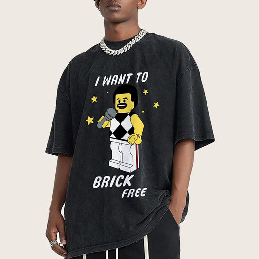 I Want To Brick Free Vintage Distressed T-shirt