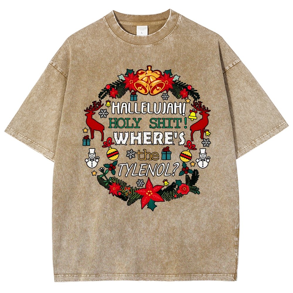 Where's The Tylenol Christmas. Autism Awareness Vintage Distressed T-shirt
