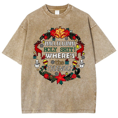 Where's The Tylenol Christmas. Autism Awareness Vintage Distressed T-shirt