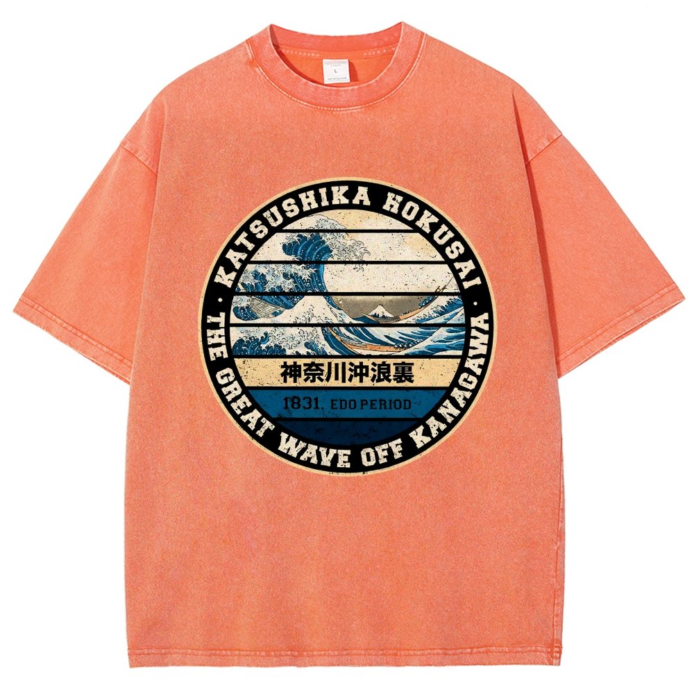 Hokusai Vintage Distressed T-shirt