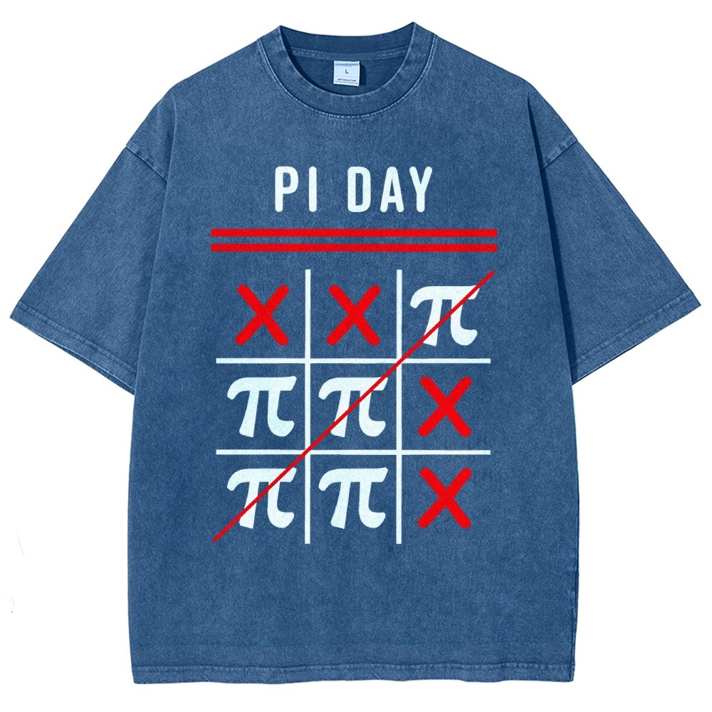 3.14 Tic-Tac-Toe Noughts And Crosses Happy Pi Day Geek Vintage Distressed T-shirt