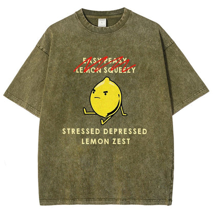 Stressed Depressed Lemon Zest Vintage Distressed T-shirt