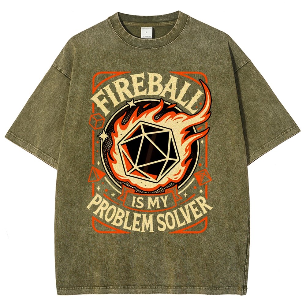 Fireball Is My Problem Solver Vintage Distressed T-shirt
