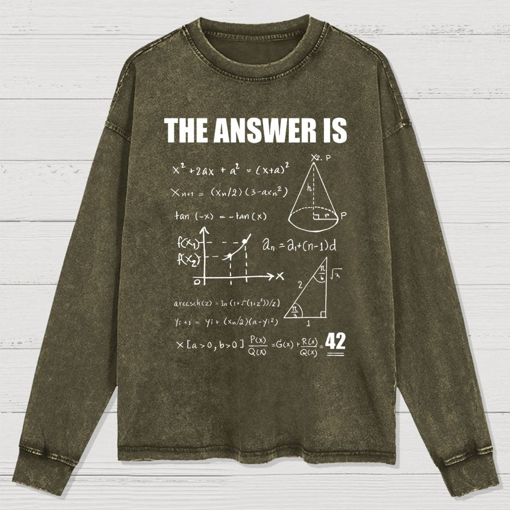 42 The Answer To Life The Universe Washed Long Sleeve Tee