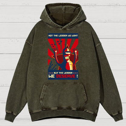 Not The Leader We Want But The Leader We Deserve Vintage Distressed Hoodie