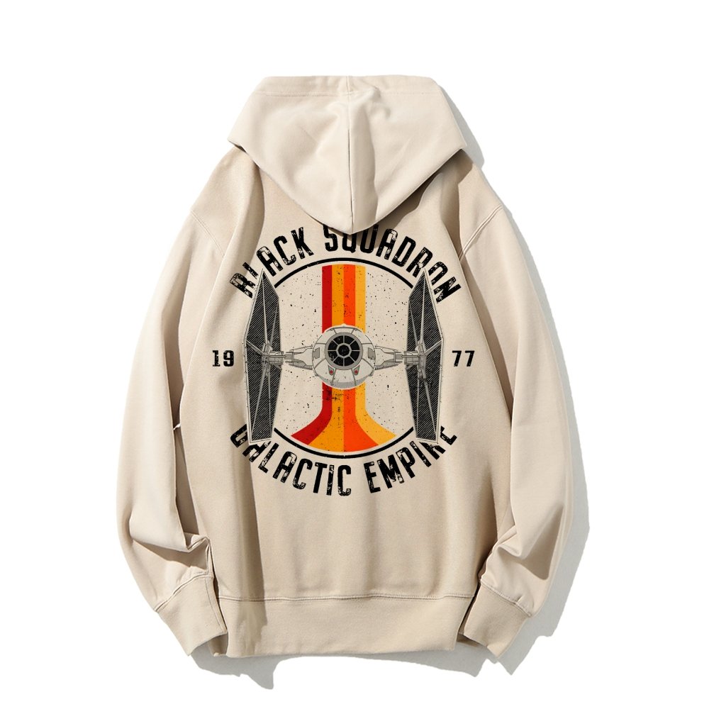 Vintage Squadron Printed Back Unisex Cotton Hoodie