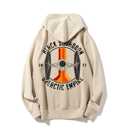 Vintage Squadron Printed Back Unisex Cotton Hoodie