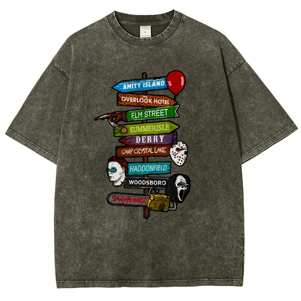 Horrible Road Signs Vintage Distressed T-shirt