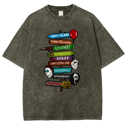 Horrible Road Signs Vintage Distressed T-shirt