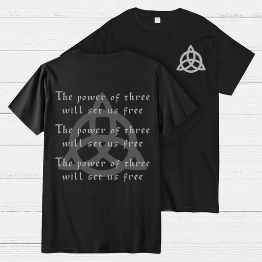 Power of Three Front And Back Printing Geek T-Shirt