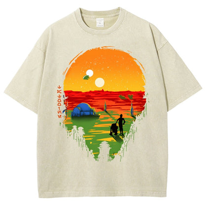 A Mysterious Planet Distant Away II Vintage Distressed T-shirt