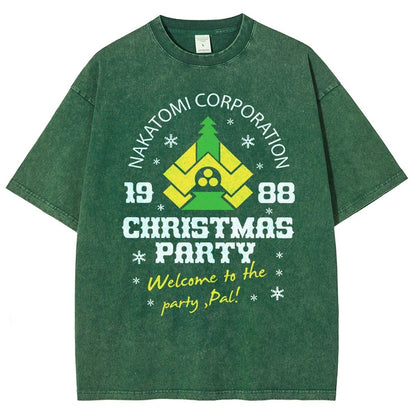 Nakatomi Christmas Party Vintage Distressed T-shirt