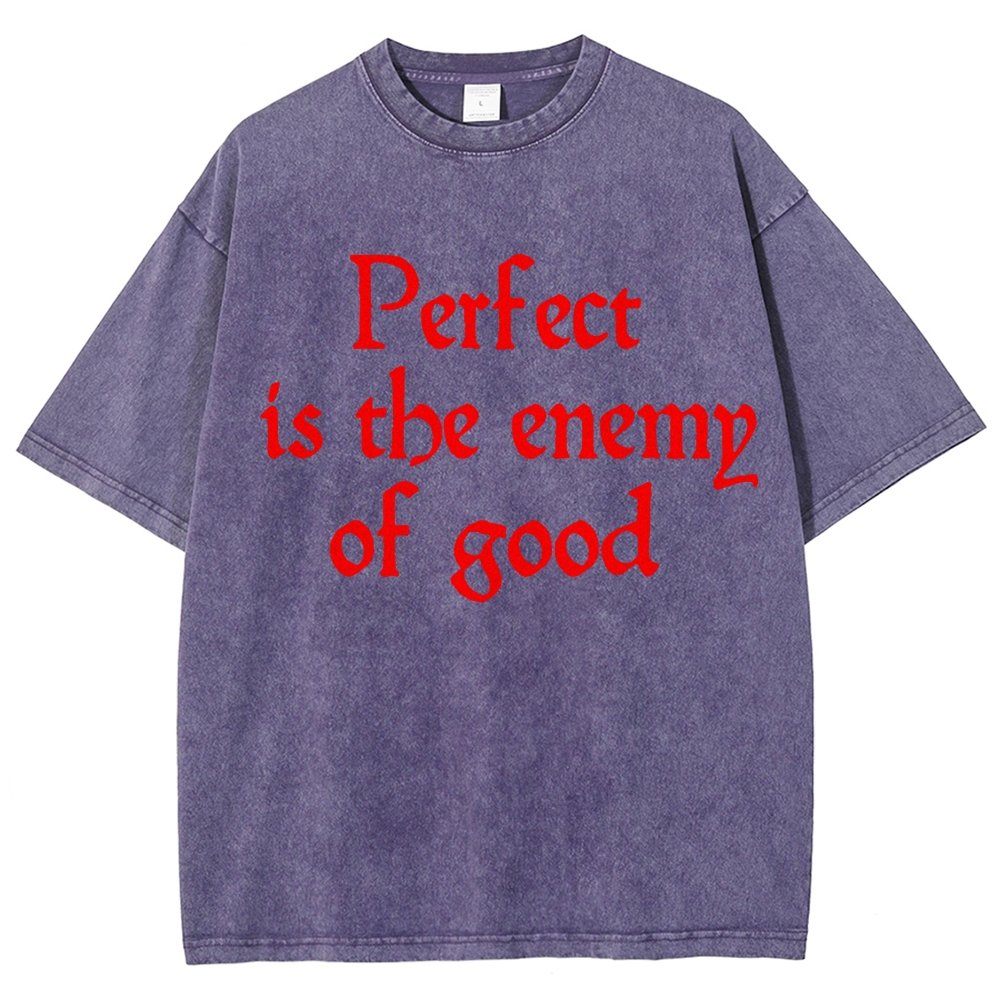 Perfect Is The Enemy Of Good - Voltaire Vintage Distressed T-shirt