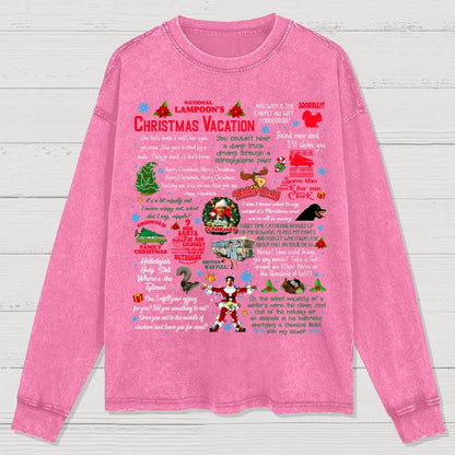Holiday Vacation Quote Washed Long Sleeve Tee