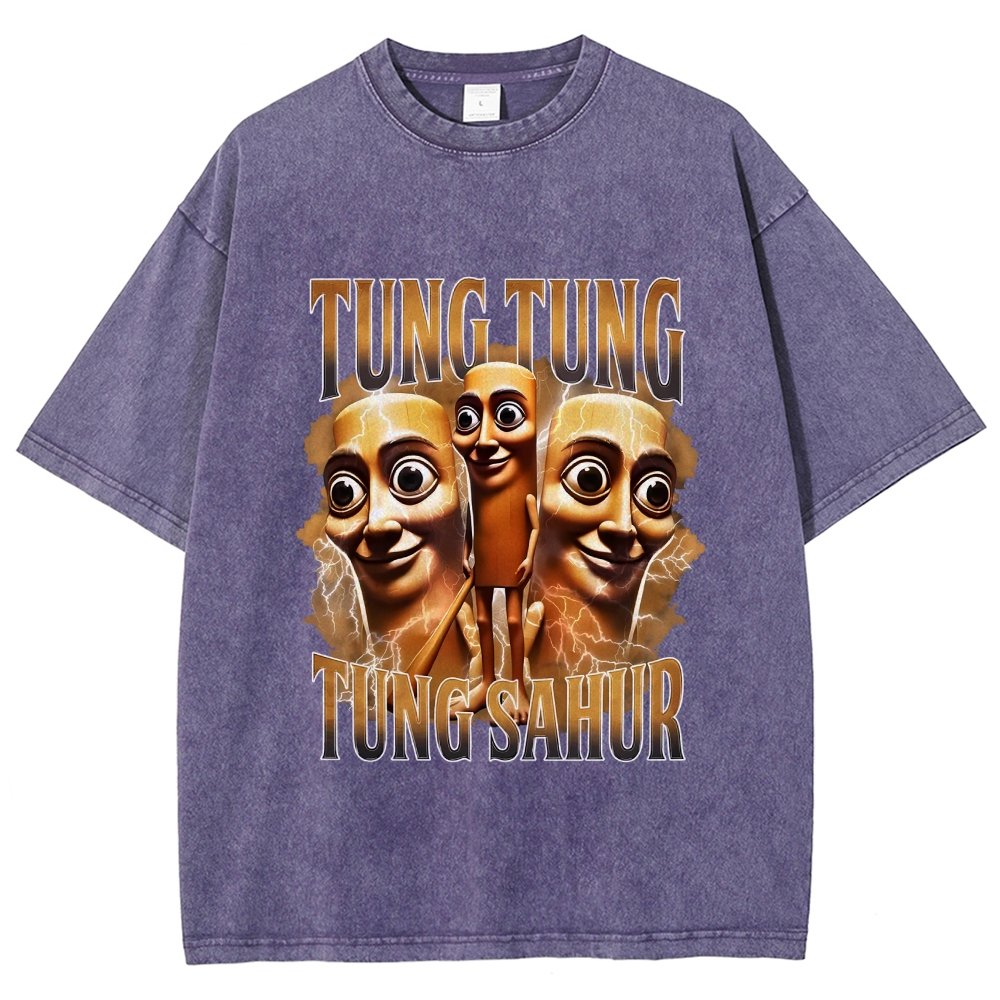 Tung Tung Tung Sahur Funny Vintage Distressed T-shirt