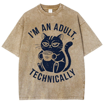 I'm an adult technically Vintage Distressed T-shirt