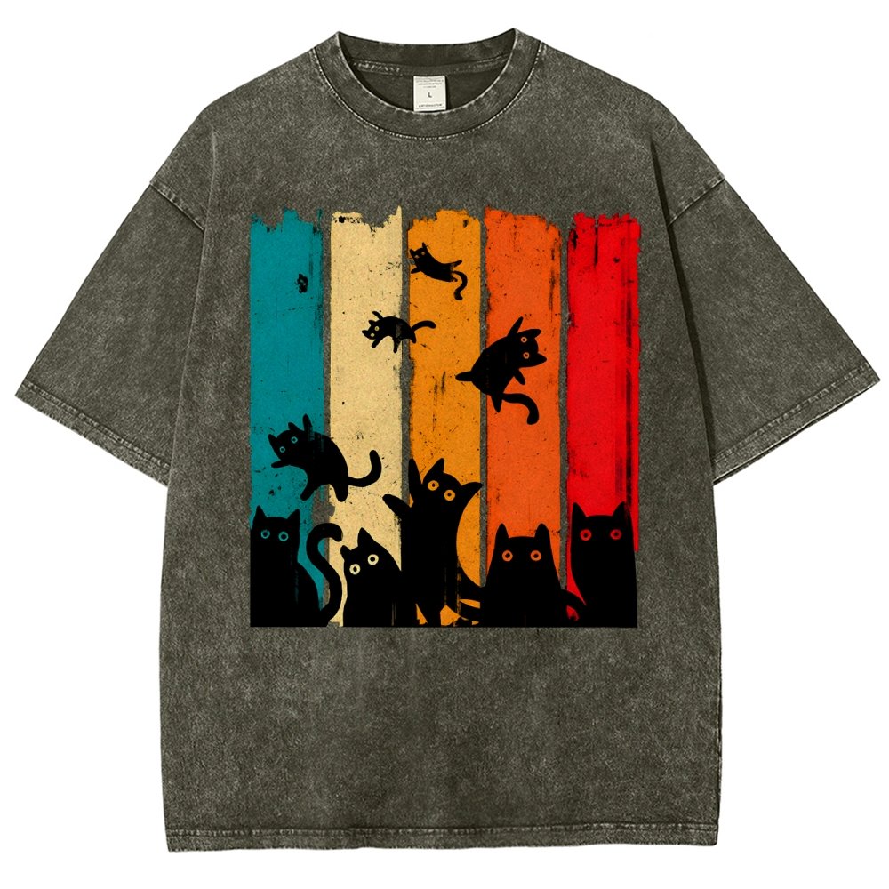 Retro Kitty Chaos Vintage Distressed T-shirt