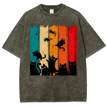 Retro Kitty Chaos Vintage Distressed T-shirt
