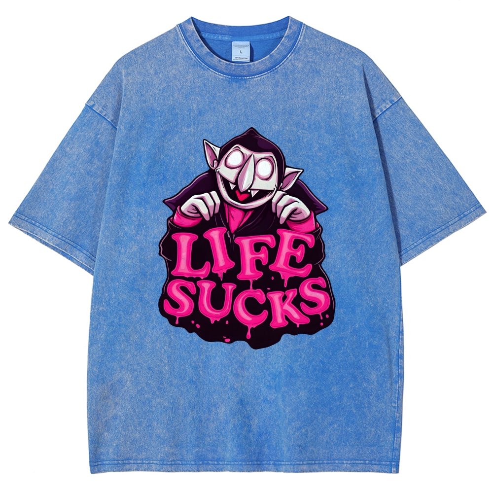 Life Sucks  Vintage Distressed T-shirt
