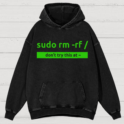 Sudo Linux Programming Command Nerd Vintage Distressed Hoodie
