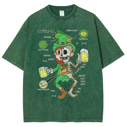 LEPRECHAUN ANATOMY-St. Patrick's Day Vintage Distressed T-shirt