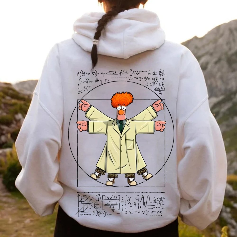 Vitruvian Puppet Printed Back Unisex Cotton Hoodie
