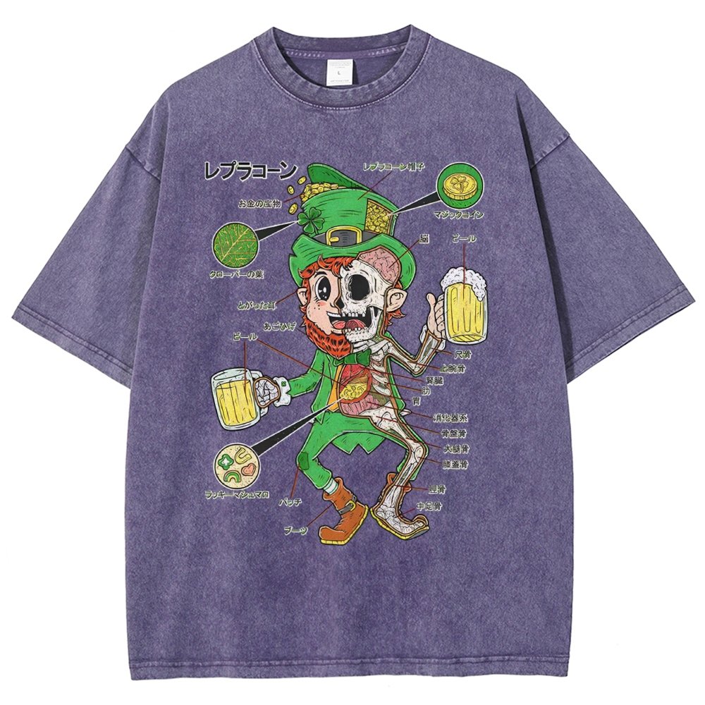 LEPRECHAUN ANATOMY-St. Patrick's Day Vintage Distressed T-shirt